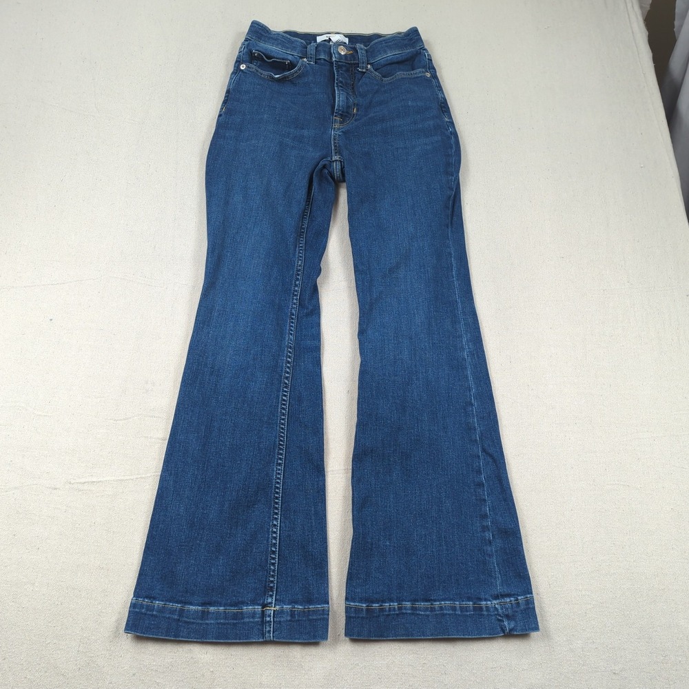 Spanx Jeans Womens 4 Blue Boot Cut Stretch Western Boho Cowgirl